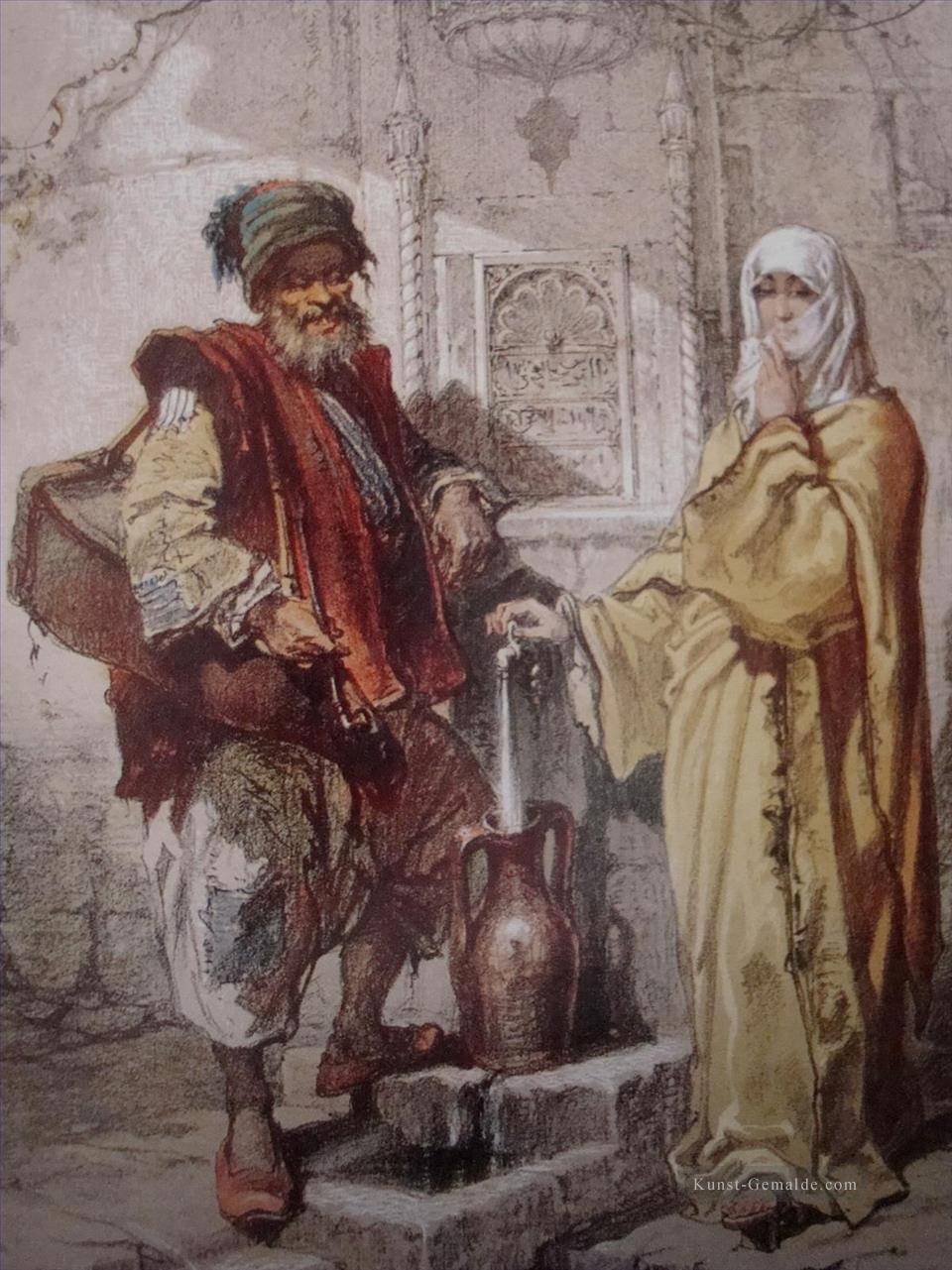 A Man And Woman At The Fountain Amadeo Preziosi Neoklassizismus Romanticism Ölgemälde